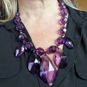Joan Rivers Purple Faceted Glassy Bead necklace